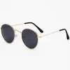 Black & Gold Round Sunglasses
