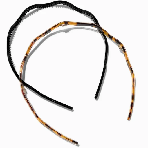 Black & Tortoiseshell Wavy Headbands - 2 Pack