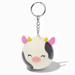 Black & White Cow Stress Ball Keychain