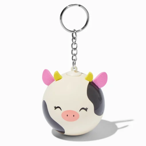 Black & White Cow Stress Ball Keychain