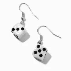 Black & White Dice 1" Drop Earrings