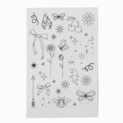 Black & White Icon Temporary Tattoos