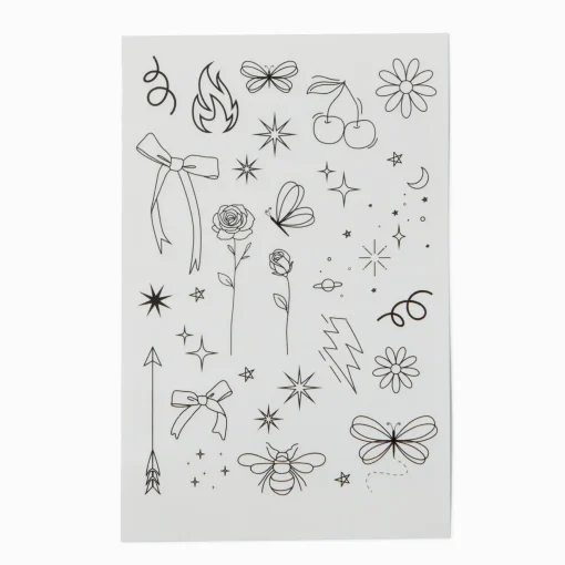 Black & White Icon Temporary Tattoos