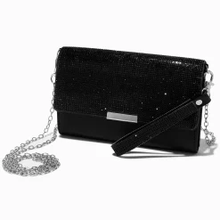 Black Bling Crossbody Wristlet Wallet