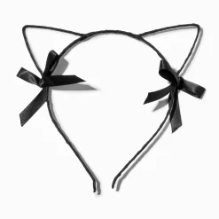 Black Bow Cat Ears Headband