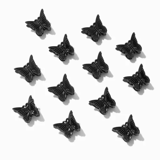 Black Butterfly Hair Claws - 12 Pack