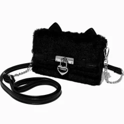 Black Cat Furry Crossbody Wallet
