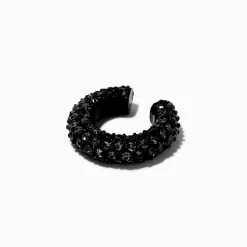 Black Crystal Pavé Chunky Ear Cuff