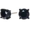 Black Cubic Zirconia 8mm Round Stud Earrings