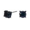 Black Cubic Zirconia 5mm Round Stud Earrings