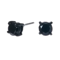 Black Cubic Zirconia 5mm Round Stud Earrings