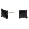 Black Cubic Zirconia 6mm Square Stud Earrings