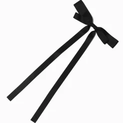 Black Extra Long Hair Bow Clip