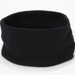 Black Flat Ribbed Headwrap