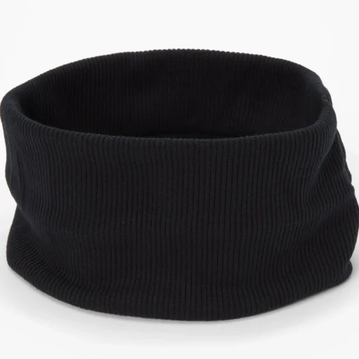 Black Flat Ribbed Headwrap