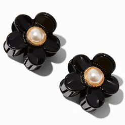 Black Flower Hair Claws - 2 Pack