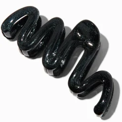 Black Glitter Zig Zag Hair Claw