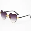 Black Heart Textured Rim Sunglasses