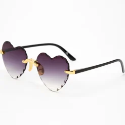 Black Heart Textured Rim Sunglasses