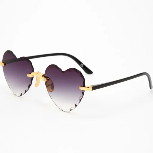 Black Heart Textured Rim Sunglasses