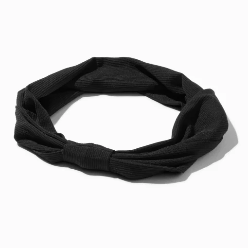 Black Knotted Sport Headwrap