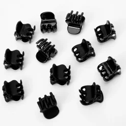 Black Matte & Shiny Mini Hair Claws - 12 Pack
