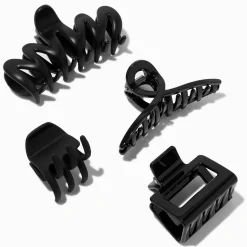 Black Mixed Size Hair Claws - 4 Pack