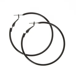 Black 50mm Hoop Earrings