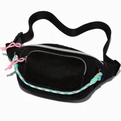 Black Nylon Cord Belt Bag