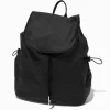 Black Nylon Flap Backpack