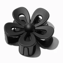 Black Open Flower Hair Claw