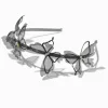 Black Organza Butterfly Double Row Headband