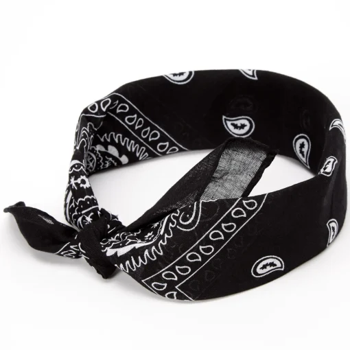 Black Paisley Bandana Headwrap