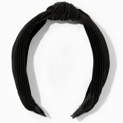Black Pleated Knotted Headband