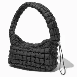 Black Puffy Sling Shoulder Bag