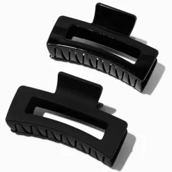 Black Rectangle Hair Claws - 2 Pack