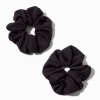 Black Ribbed Hair Scrunchies - 2 Pack