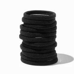 Black Rolled Hair Ties - 12 Pack