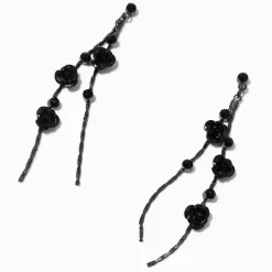 Black Rose Vines 3" Drop Earrings