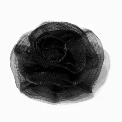 Black Rosette Flower Hair Clip