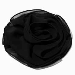Black Rosette Large Floral Hair Clip