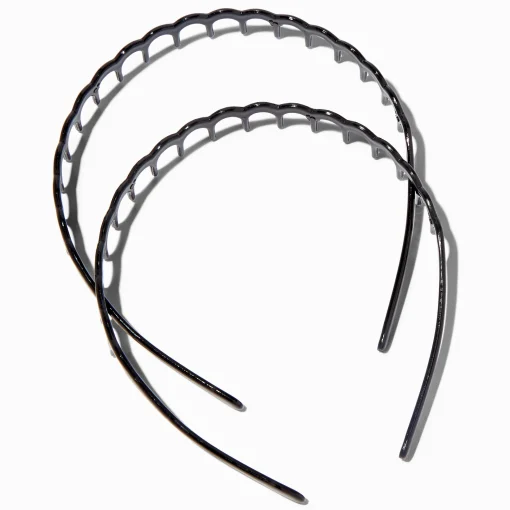 Black Scalloped Headbands - 2 Pack