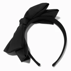 Black Silky Knotted Bow Headband