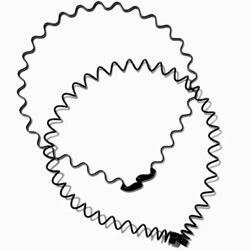Black Spiral Headbands - 2 Pack