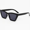 Black Square Retro Cat Eye Sunglasses