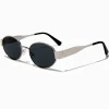 Black Tortoiseshell Oval Metal Sunglasses