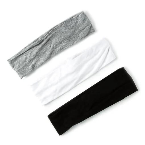 Black, White, & Gray Jersey Headwraps - 3 Pack