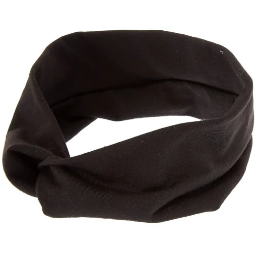 Black Wide Jersey Twisted Headwrap