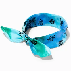 Blue & Green Tie Dye Bandana Headwrap