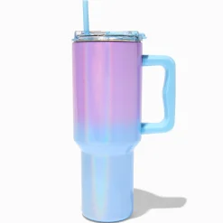 Blue & Purple Ombré Stainless Steel Handled Tumbler